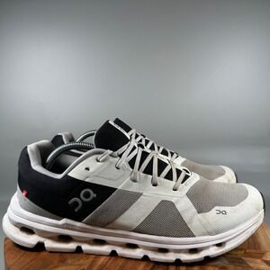On Running Cloudrunner Mens 12 White Black Stability Running Shoes